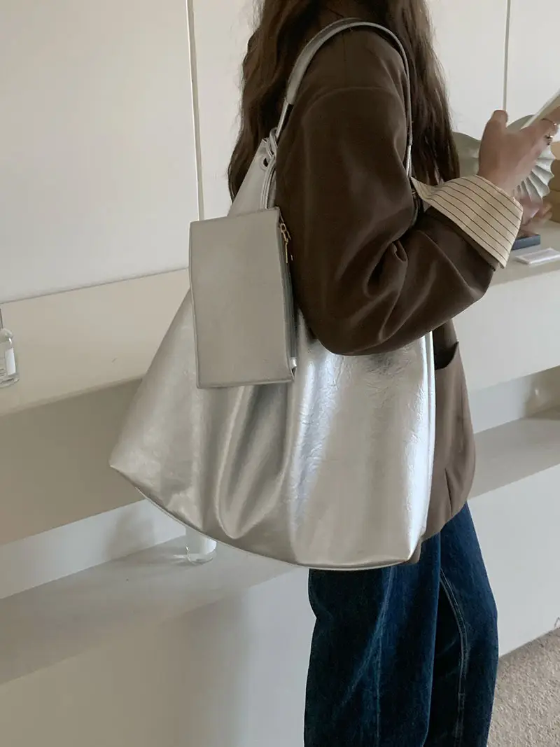 Silver Women's 2-Piece Tote Bag Set — feature 12