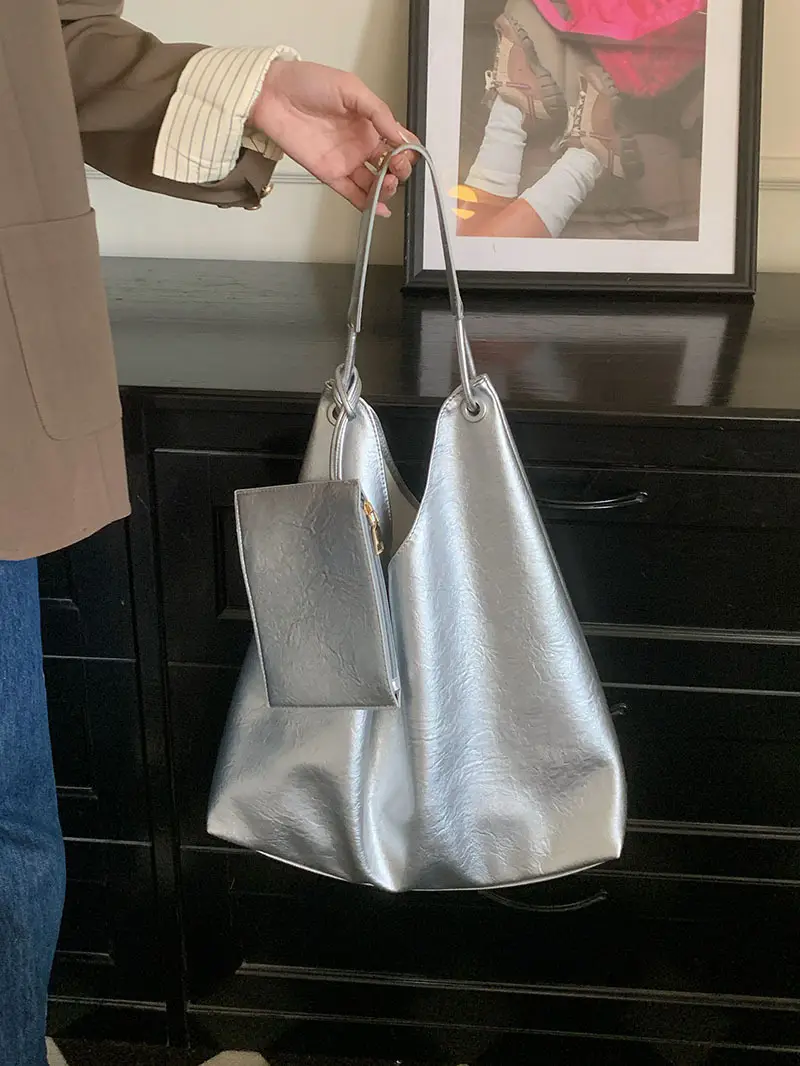 Silver Women's 2-Piece Tote Bag Set - Image 3