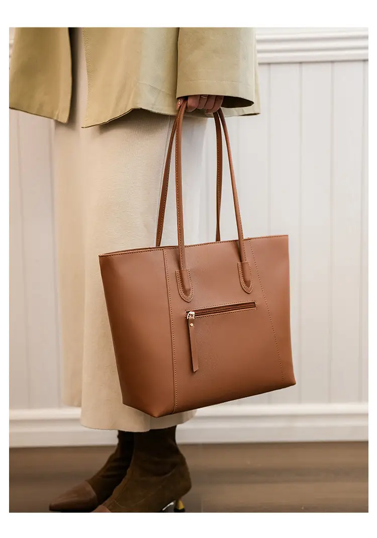 Women Large Capacity Leather Tote Bag Black — feature 14