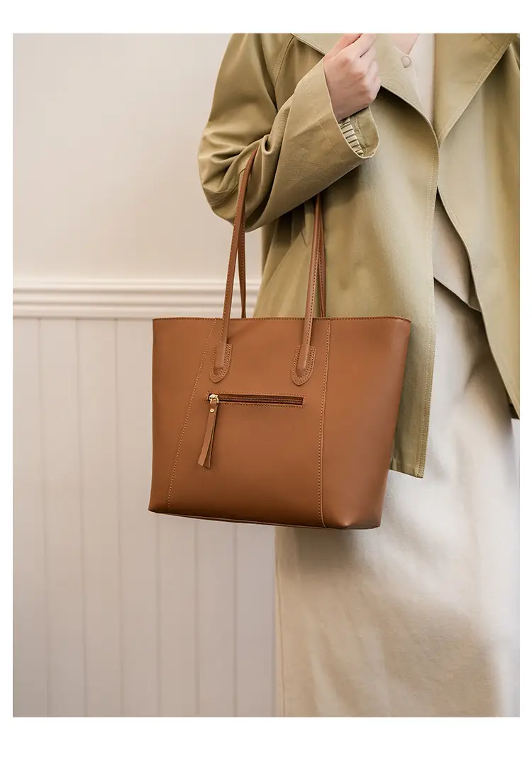 Women Large Capacity Leather Tote Bag Black — feature 16