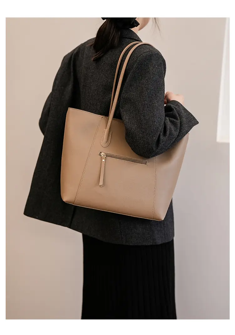 Women Large Capacity Leather Tote Bag Black — feature 28