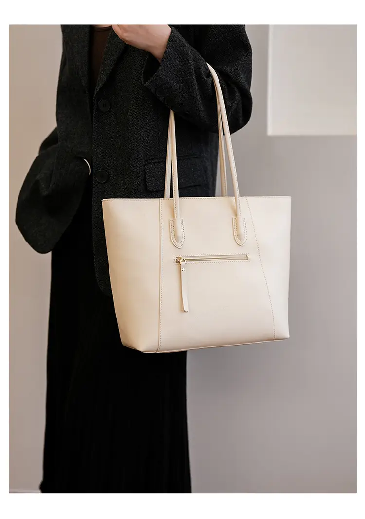 Women Large Capacity Leather Tote Bag Black — feature 31