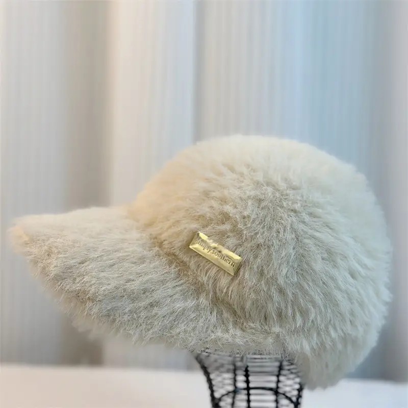 Women's Black Plush Winter Cap Windproof Warm - Image 2
