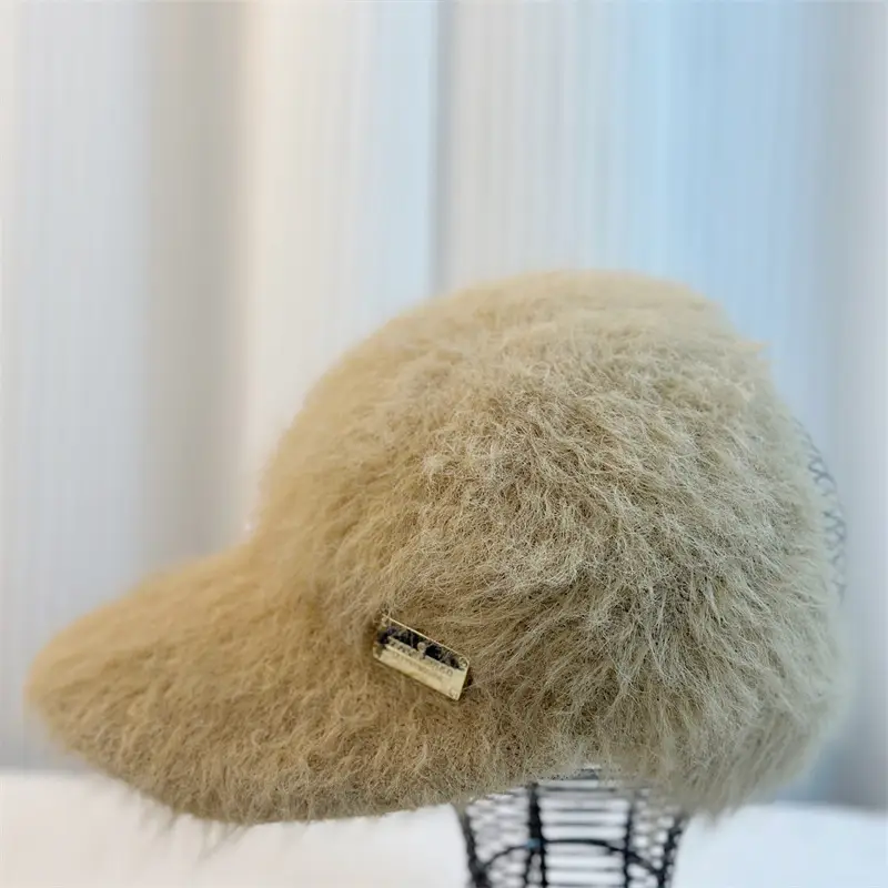 Women's Black Plush Winter Cap Windproof Warm - Image 3