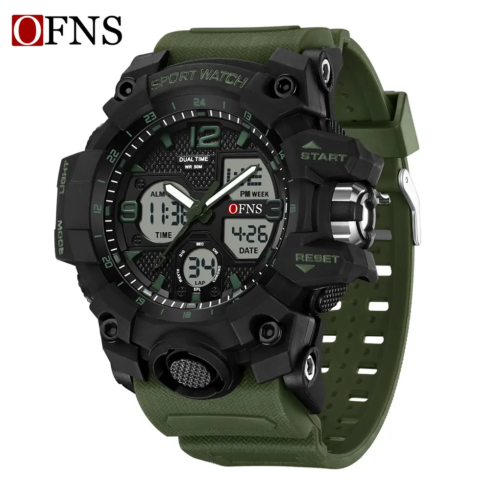 O'Fani Multifunctional Waterproof Men Women Sports Watch Green