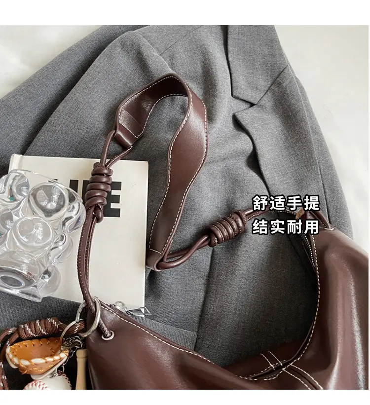 Retro Brown Leather Shoulder Bag for Women 2024 — feature 5
