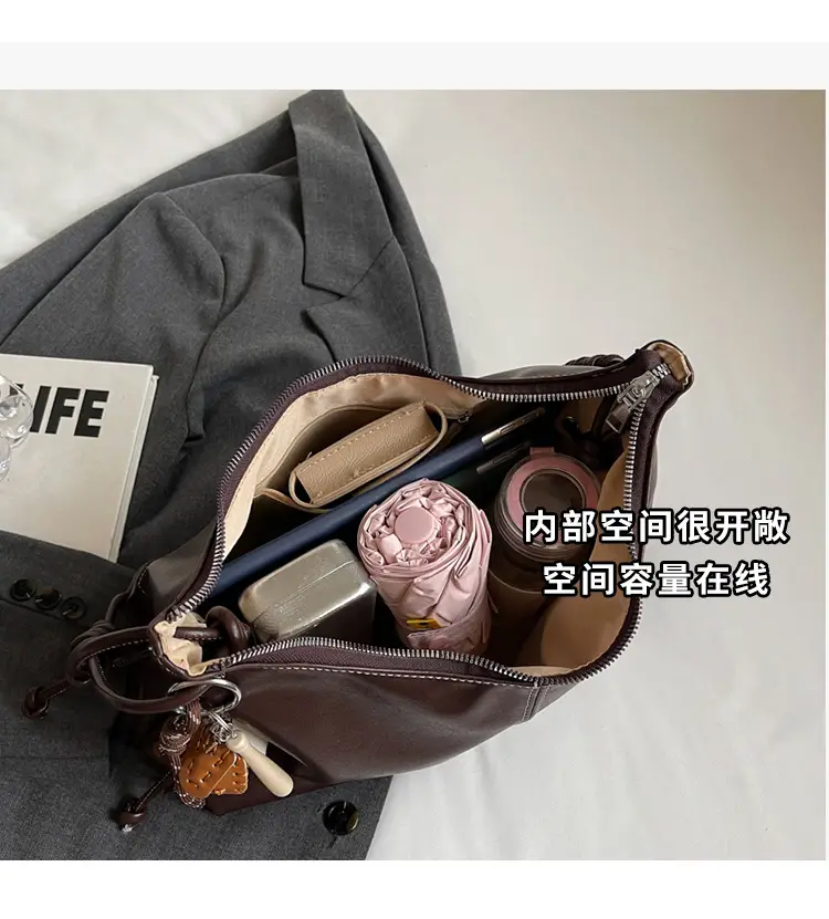 Retro Brown Leather Shoulder Bag for Women 2024 — feature 8