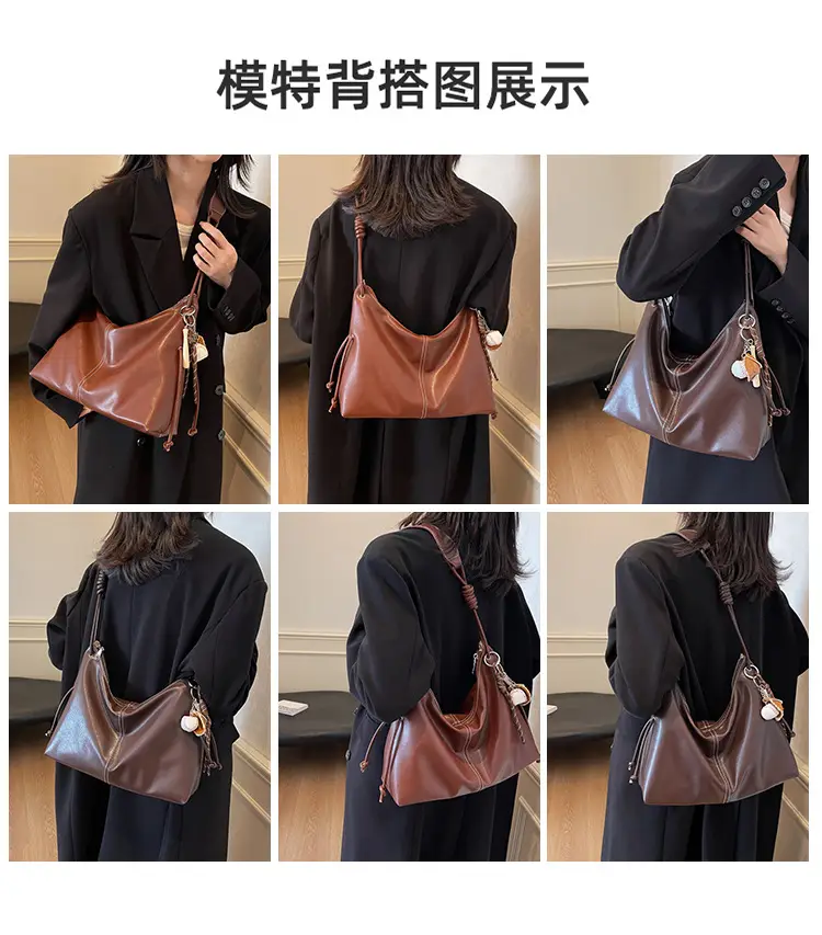 Retro Brown Leather Shoulder Bag for Women 2024 — feature 9