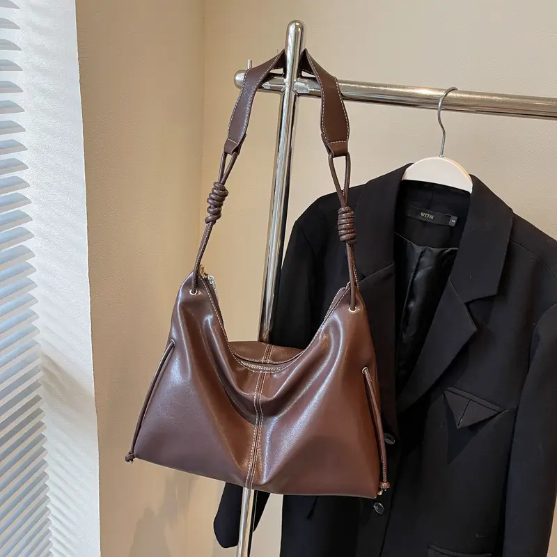 Retro Brown Leather Shoulder Bag for Women 2024 - Image 4