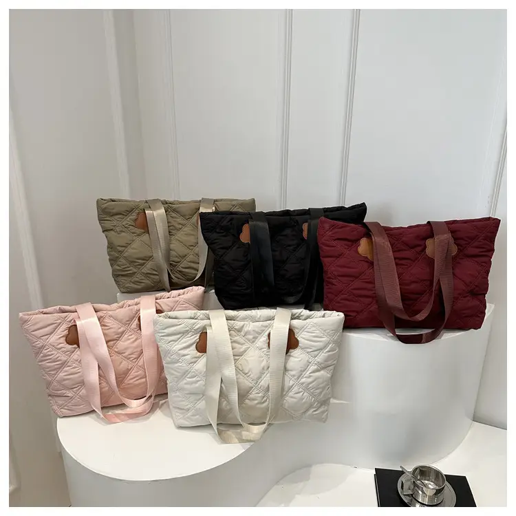 Women's Maroon Quilted Shoulder Bag with Cloud Design - Image 7