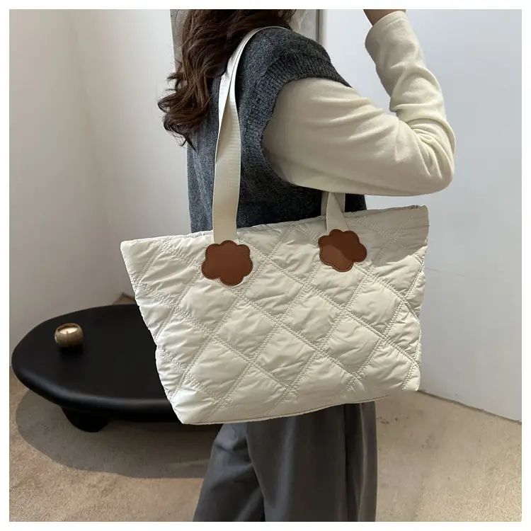 Women's Maroon Quilted Shoulder Bag with Cloud Design — feature 10