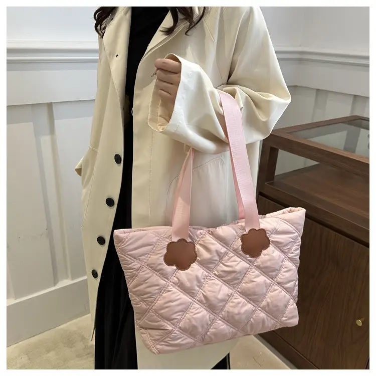 Women's Maroon Quilted Shoulder Bag with Cloud Design — feature 16