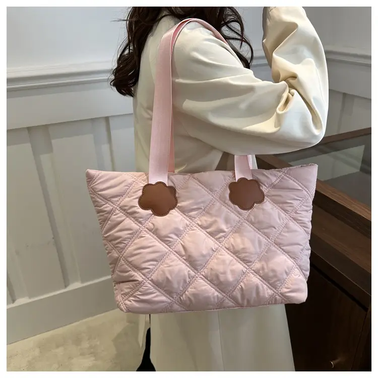 Women's Maroon Quilted Shoulder Bag with Cloud Design — feature 17
