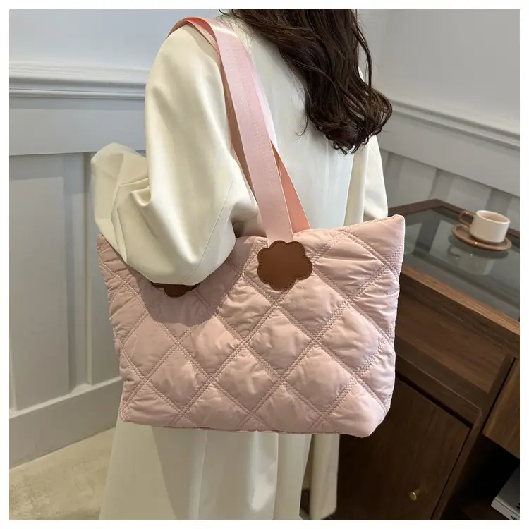 Women's Maroon Quilted Shoulder Bag with Cloud Design — feature 18