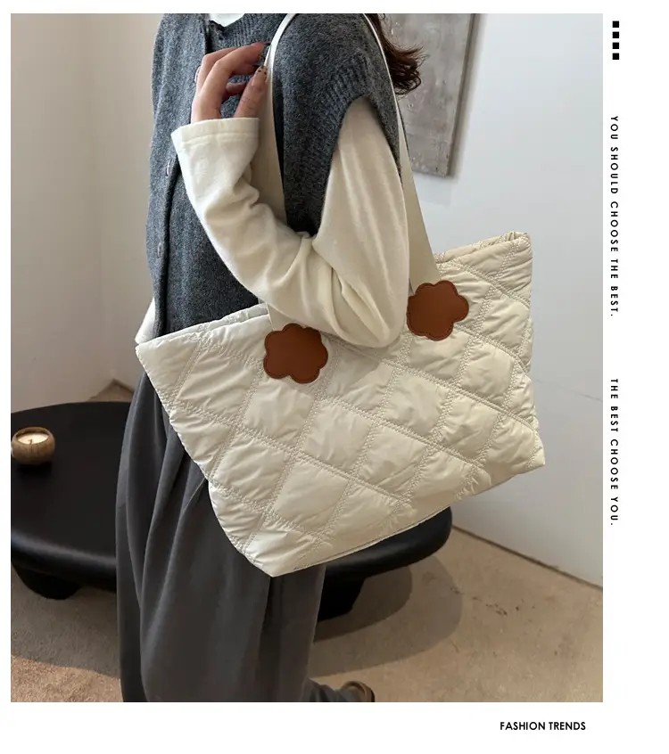 Women's Maroon Quilted Shoulder Bag with Cloud Design — feature 2