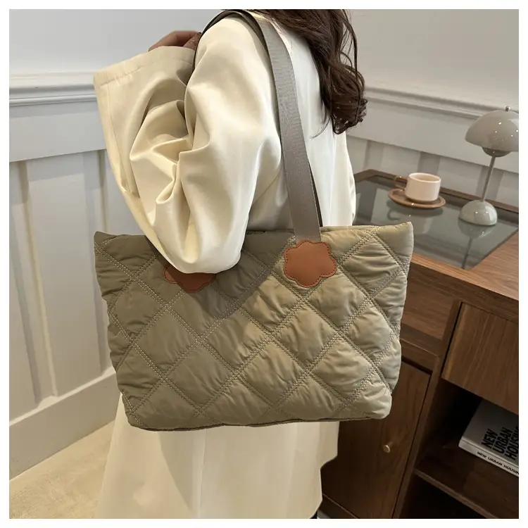 Women's Maroon Quilted Shoulder Bag with Cloud Design — feature 21