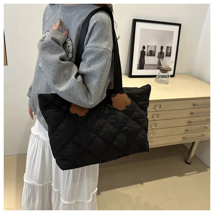 Women's Maroon Quilted Shoulder Bag with Cloud Design — feature 23