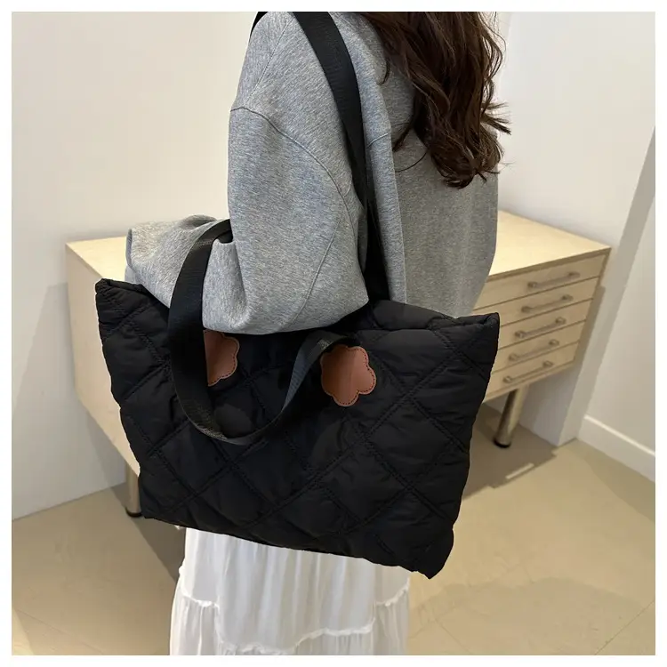 Women's Maroon Quilted Shoulder Bag with Cloud Design — feature 24