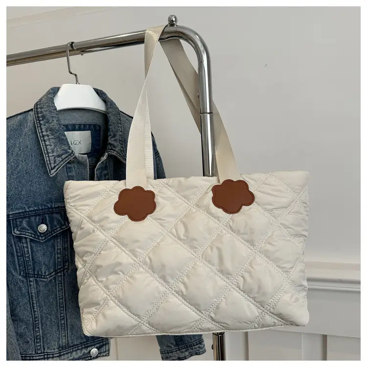 Women's Maroon Quilted Shoulder Bag with Cloud Design - Image 2