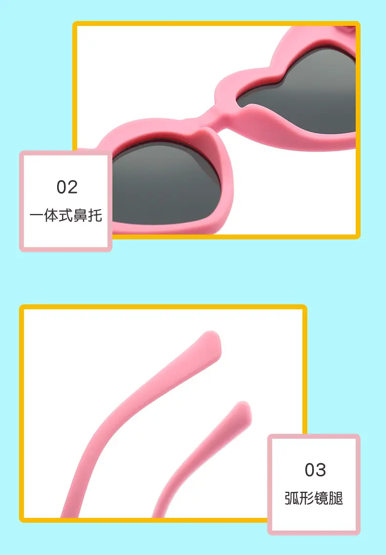 Pink Heart Polarized Sunglasses for Men Women β feature 8