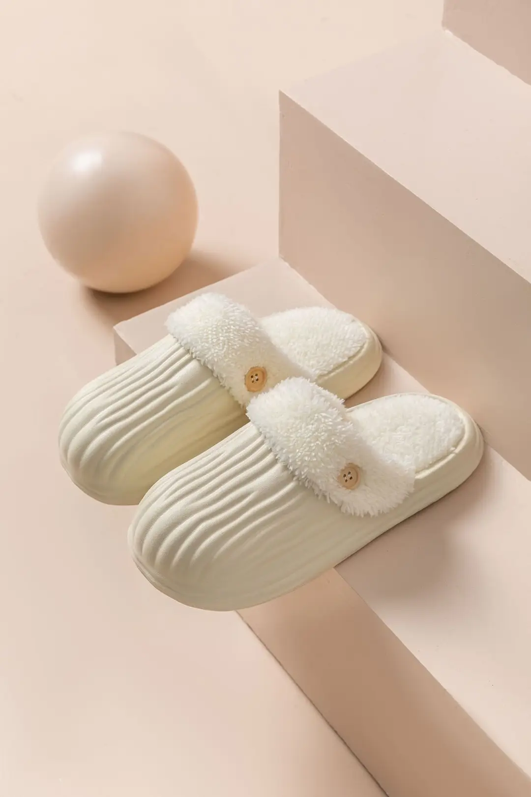 Women's Winter New Style Home Slippers with a Stepping-On-Poop Feeling, Thick-Soled, Warm, Non-Slip, Indoor Plush Slippers for Couples