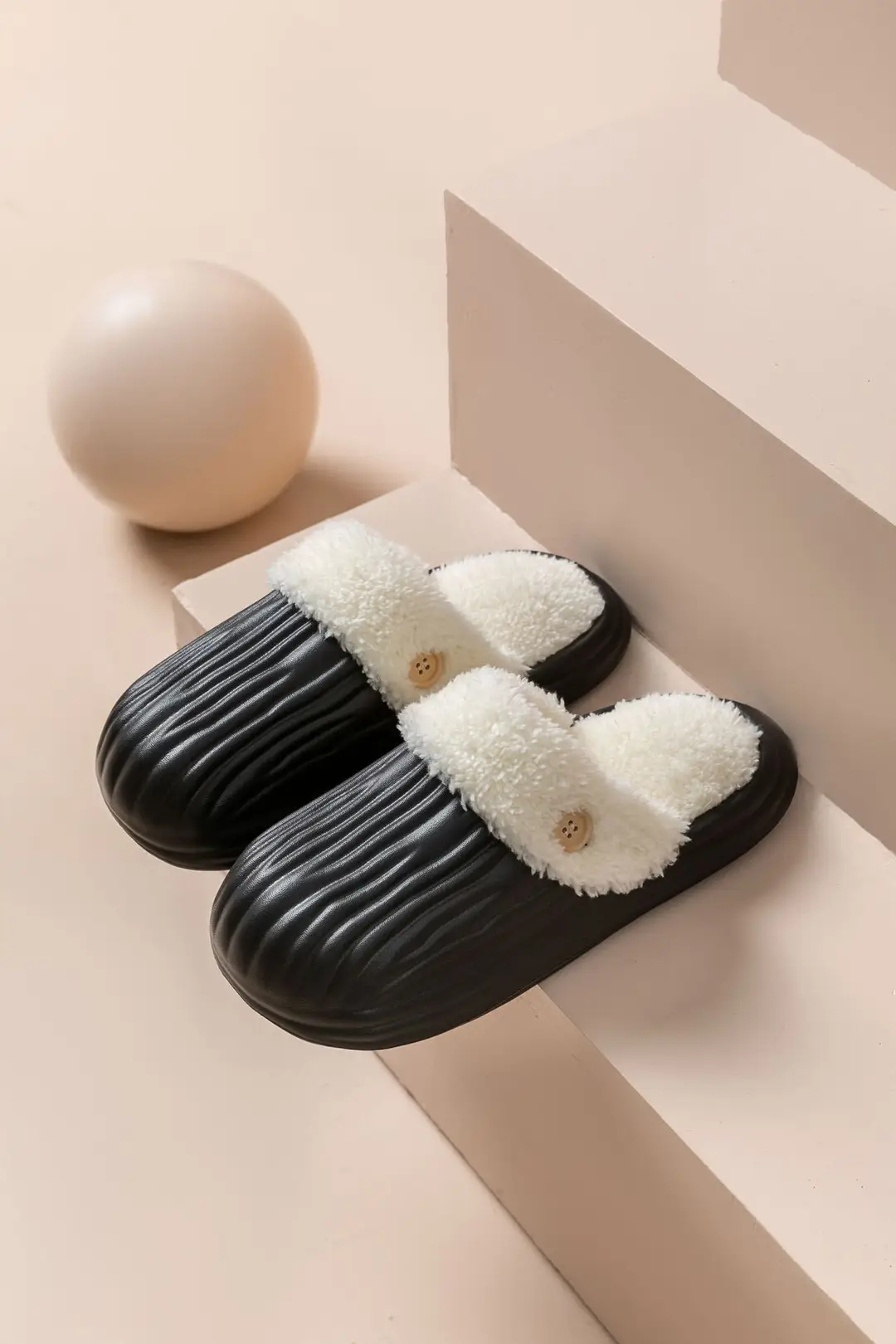 Women's Winter New Style Home Slippers with a Stepping-On-Poop Feeling, Thick-Soled, Warm, Non-Slip, Indoor Plush Slippers for Couples