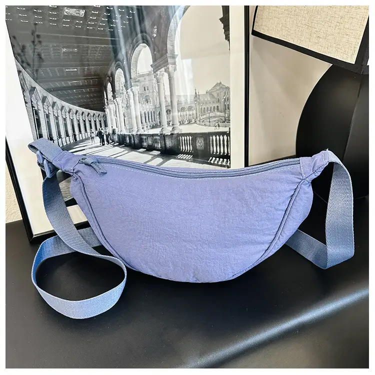 Blue Corduroy Underarm Bag for Women — feature 38