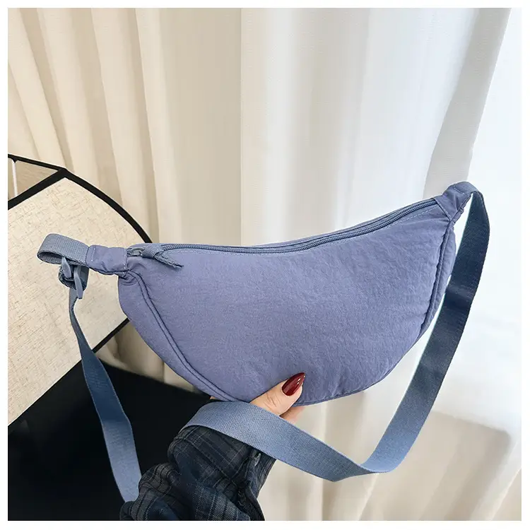 Blue Corduroy Underarm Bag for Women — feature 39