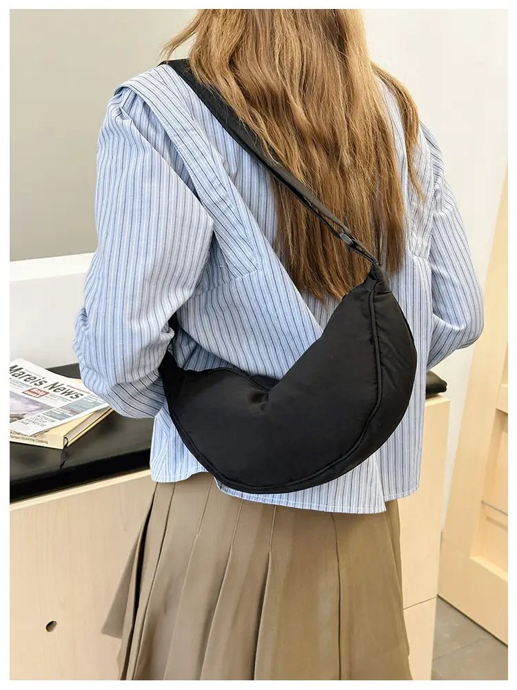 Blue Corduroy Underarm Bag for Women — feature 9