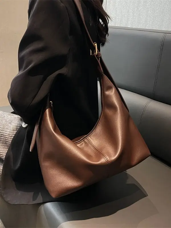 Black Leather Shoulder Messenger Bag for Women 2024 - Image 6