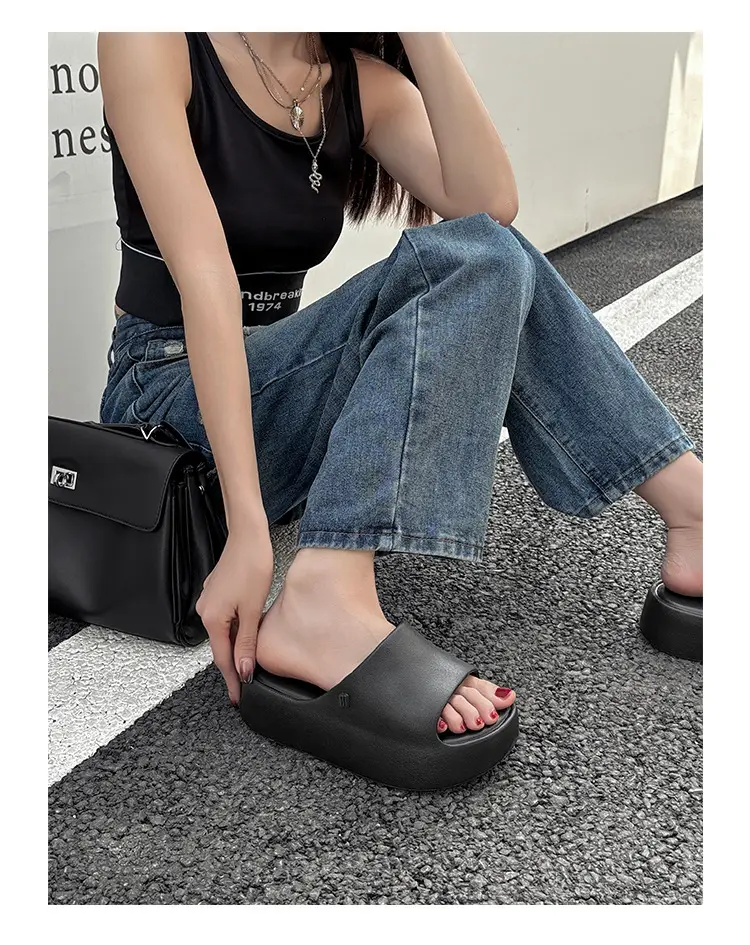 Thick-soles Slippers Women's Korean-style Instagram Fashionable Outdoor Fashionable Slim-shaped EVA Soft-soles Flat-soles Sandals for Comfortable — feature 11