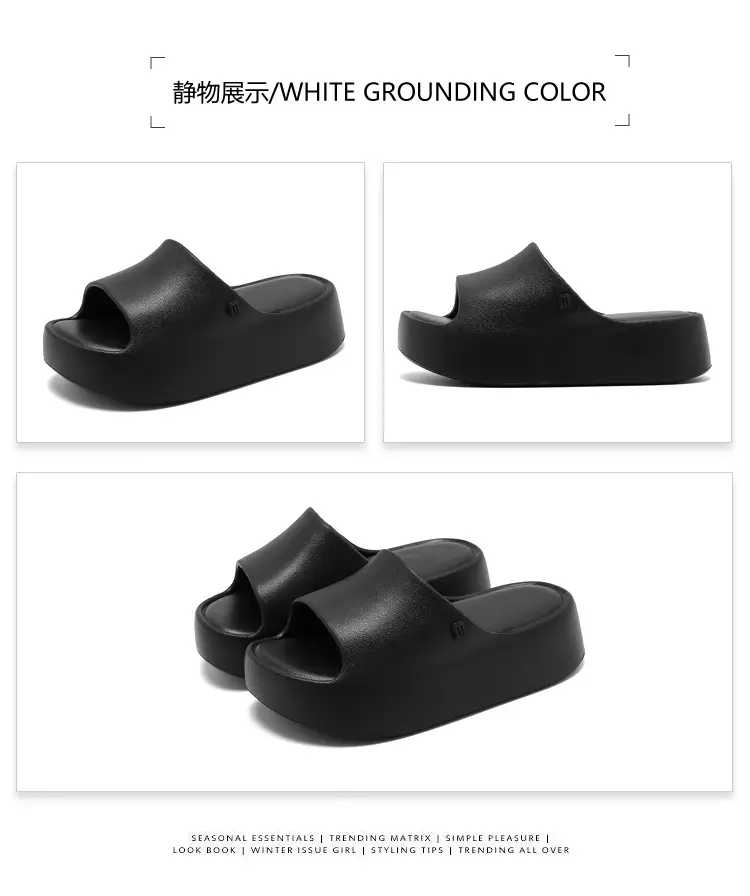 Thick-soles Slippers Women's Korean-style Instagram Fashionable Outdoor Fashionable Slim-shaped EVA Soft-soles Flat-soles Sandals for Comfortable — feature 40