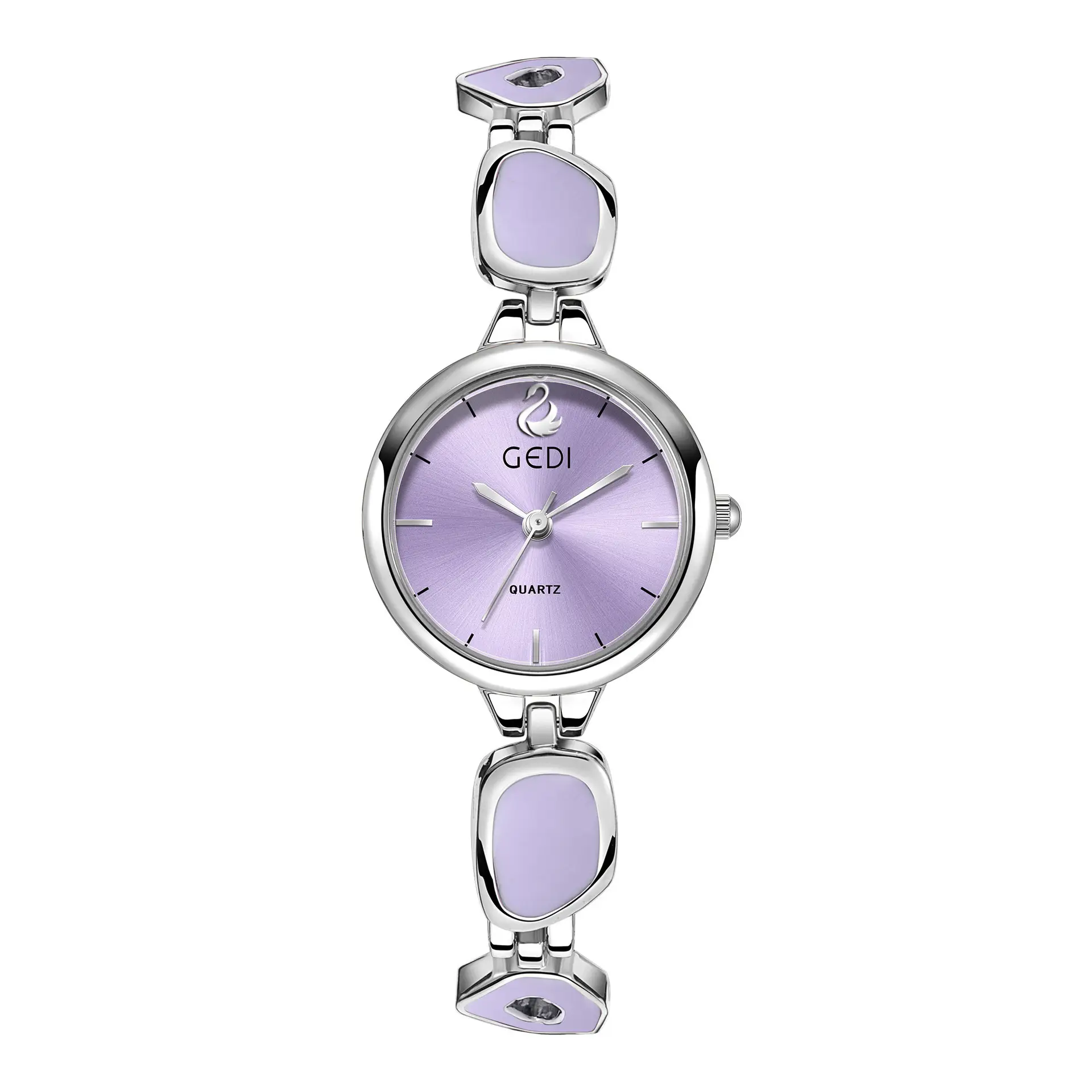 Women's Pink Quartz Bracelet Watch with Stone Band - Image 5