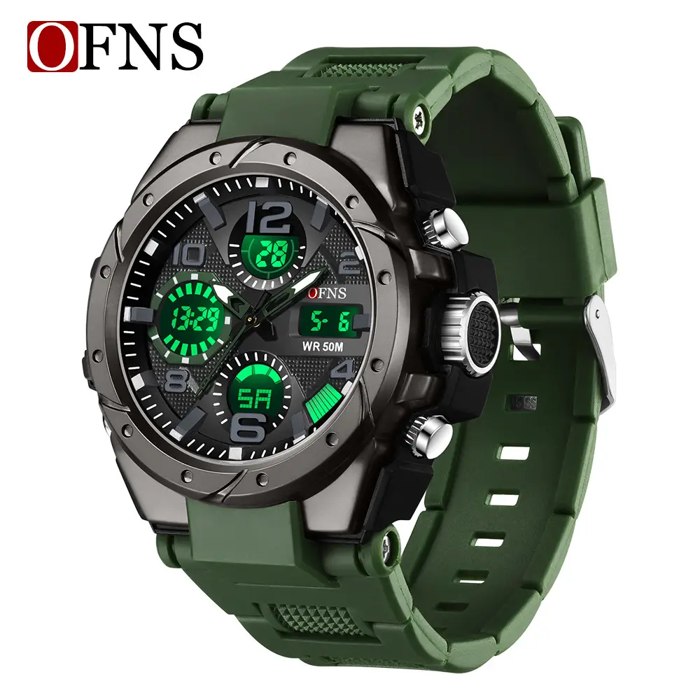 O'FNS Men's Waterproof Digital Watch Black