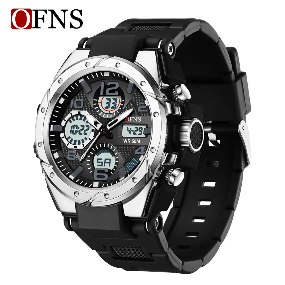 O'FNS Men's Waterproof Digital Watch Black