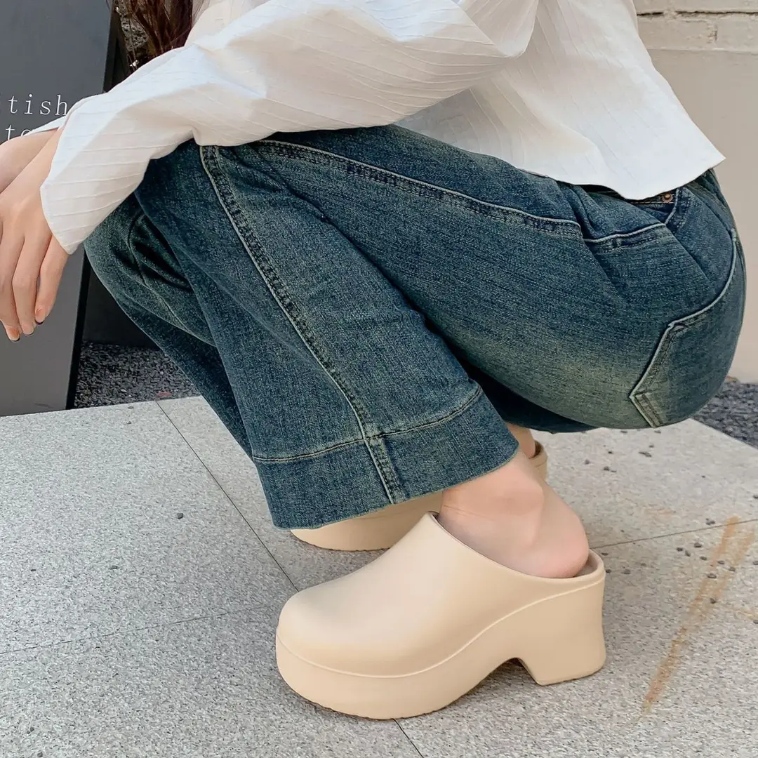 Birkenth Shoes Platform Sandals Women's Cross-border Foreign Trade High-heeled Baotou Slippers European and American Ins Trendy EVA Half-bag Sandals - Image 6
