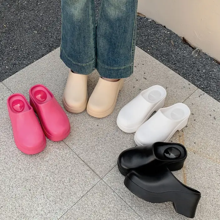 Birkenth Shoes Platform Sandals Women's Cross-border Foreign Trade High-heeled Baotou Slippers European and American Ins Trendy EVA Half-bag Sandals - Image 7