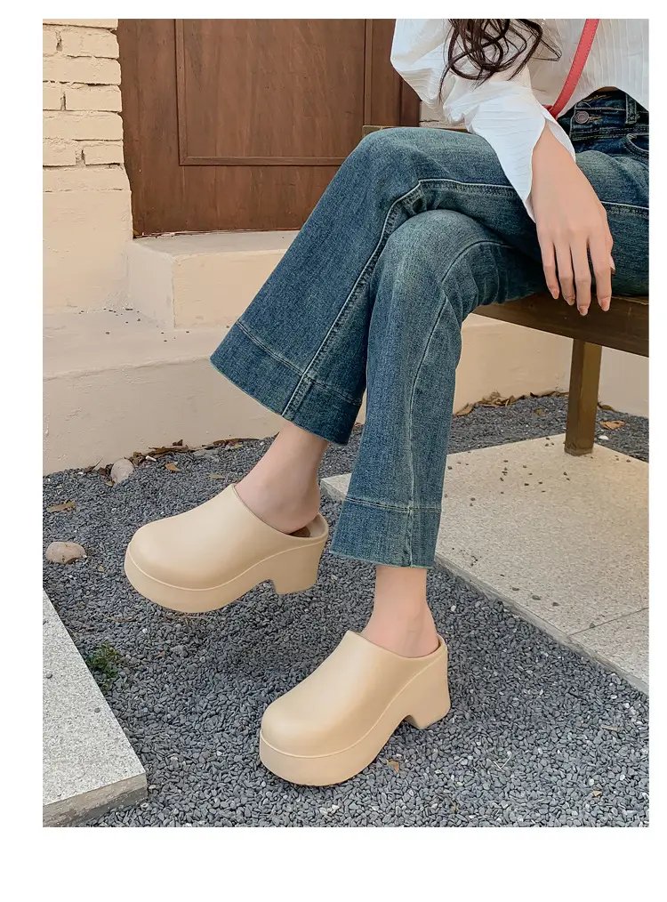 Birkenth Shoes Platform Sandals Women's Cross-border Foreign Trade High-heeled Baotou Slippers European and American Ins Trendy EVA Half-bag Sandals — feature 14