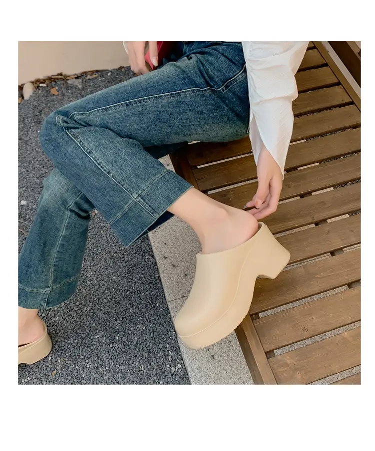 Birkenth Shoes Platform Sandals Women's Cross-border Foreign Trade High-heeled Baotou Slippers European and American Ins Trendy EVA Half-bag Sandals — feature 17