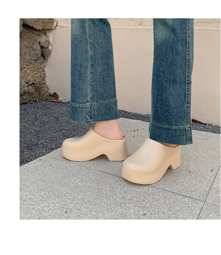 Birkenth Shoes Platform Sandals Women's Cross-border Foreign Trade High-heeled Baotou Slippers European and American Ins Trendy EVA Half-bag Sandals — feature 18