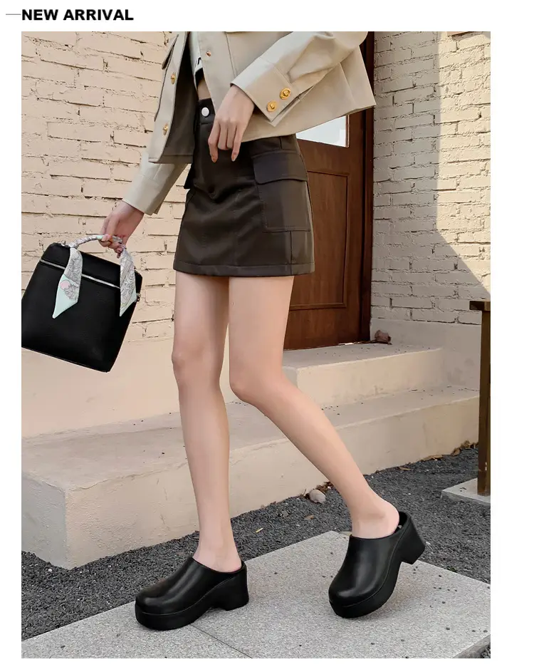 Birkenth Shoes Platform Sandals Women's Cross-border Foreign Trade High-heeled Baotou Slippers European and American Ins Trendy EVA Half-bag Sandals — feature 25