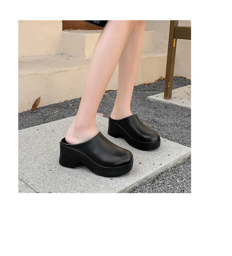 Birkenth Shoes Platform Sandals Women's Cross-border Foreign Trade High-heeled Baotou Slippers European and American Ins Trendy EVA Half-bag Sandals — feature 29