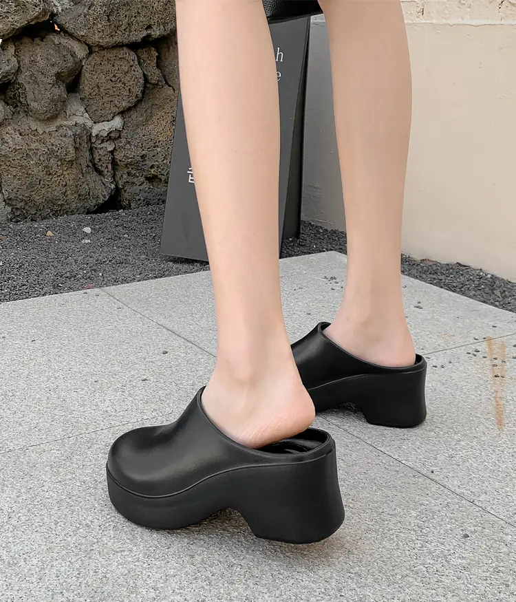 Birkenth Shoes Platform Sandals Women's Cross-border Foreign Trade High-heeled Baotou Slippers European and American Ins Trendy EVA Half-bag Sandals — feature 30
