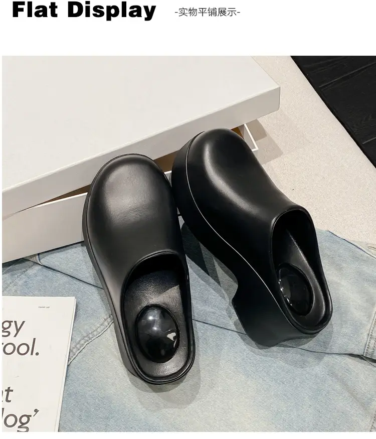 Birkenth Shoes Platform Sandals Women's Cross-border Foreign Trade High-heeled Baotou Slippers European and American Ins Trendy EVA Half-bag Sandals — feature 31
