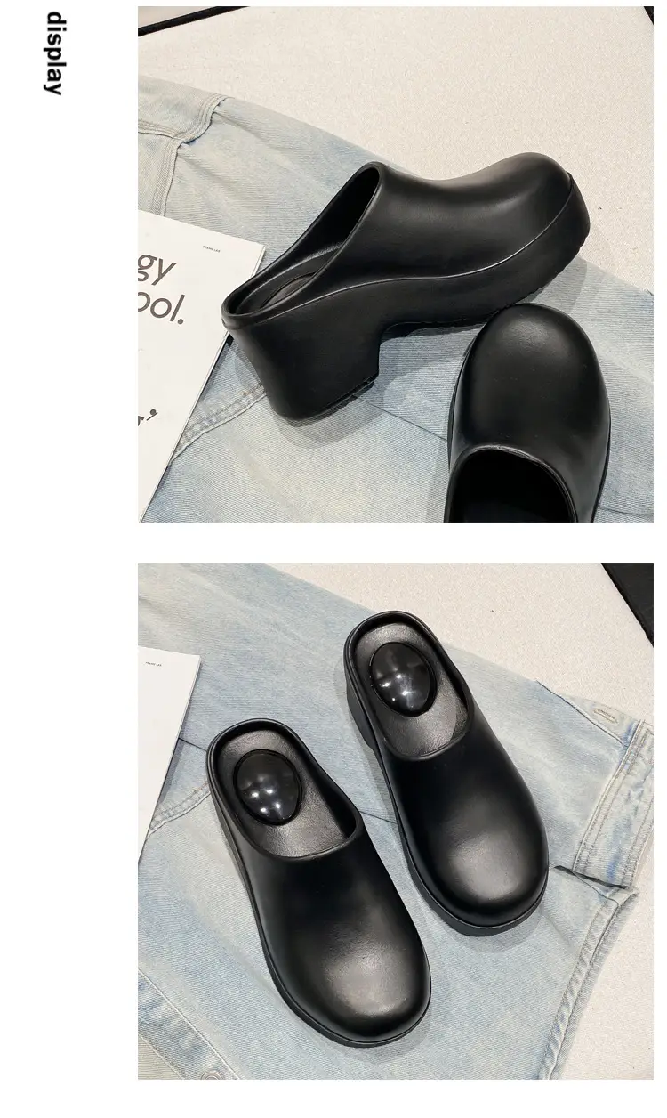Birkenth Shoes Platform Sandals Women's Cross-border Foreign Trade High-heeled Baotou Slippers European and American Ins Trendy EVA Half-bag Sandals — feature 33