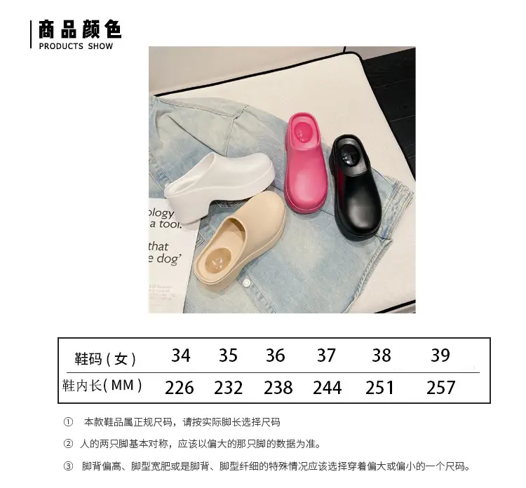 Birkenth Shoes Platform Sandals Women's Cross-border Foreign Trade High-heeled Baotou Slippers European and American Ins Trendy EVA Half-bag Sandals — feature 4