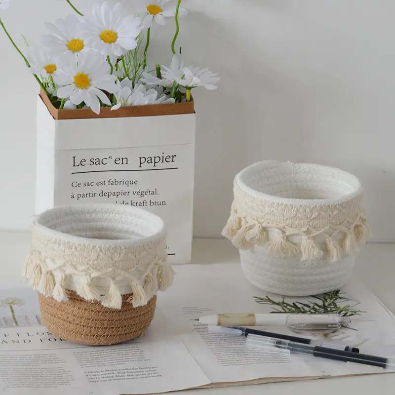 Woven Cosmetic Brush Storage Basket for Home & Office — feature 9