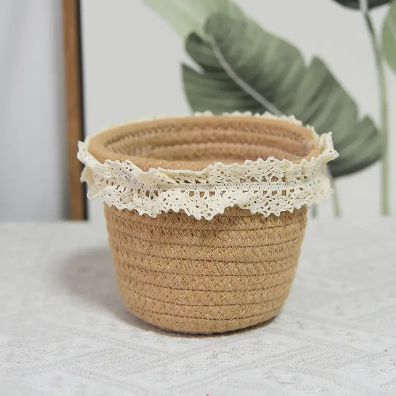 Woven Cosmetic Brush Storage Basket for Home & Office - Image 3