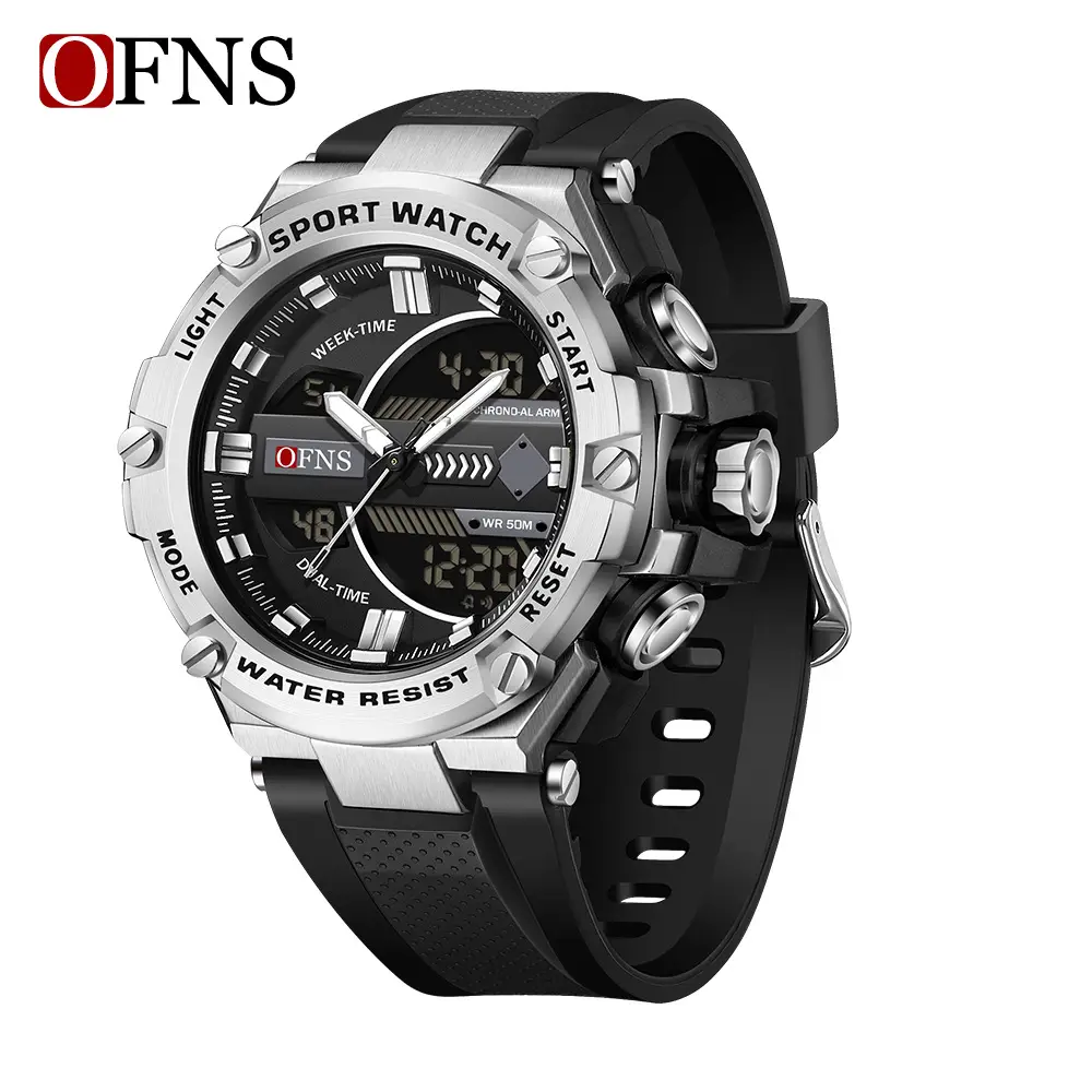 OFNS Multifunctional Sports Watch with Water Resistant Black Strap - Image 2