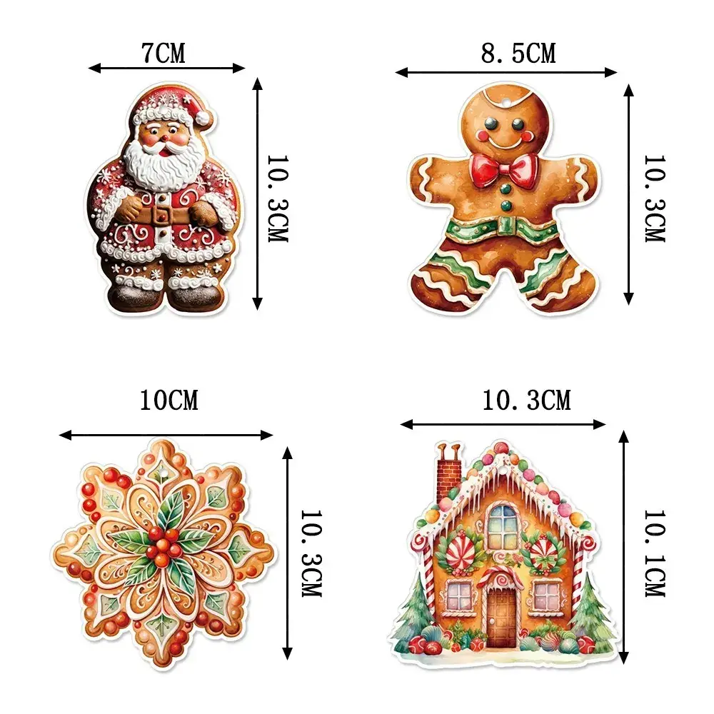 Gingerbread Man Christmas Ornament Set 4 Pieces